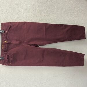Michael Kors Burgundy Skinny Ankle Jeans Size 14 Selma Denim Jeans